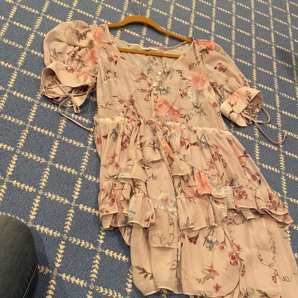 Pink flower tularosa dress - Picture 3 of 3